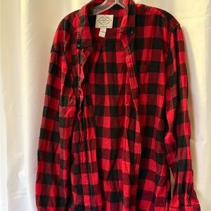 St. John's Bay Red and Black Checkered Shirt